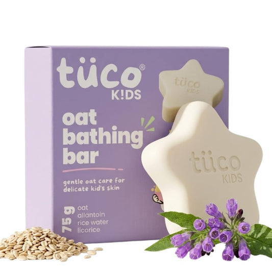 Tuco® Kids Oat Bathing Bar for Baby & Newborn, 75g (Pack of 1) | Star Shaped-Easy to Grip, 100% Soap & Tear Free, Skin Friendly PH5.5, Dermatologically Tested, Safe for Sensitive Skin