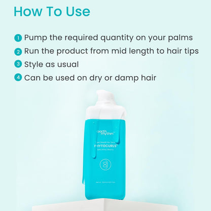 Earth Rhythm Phyto Curl Hair Serum with Murumuru Butter and Vitamin E | Light weight | Soften Hair Locks | Protect from Heat Damage - 120ml