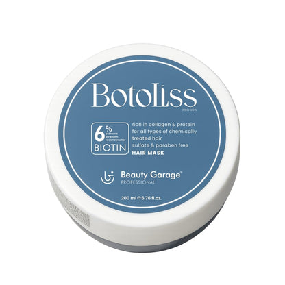 Beauty Garage Botoliss Hair Mask for Damaged Hair | 200 ml Hair Mask for Dry Hair with 6% Biotin, Protein & Collagen | Suitable For Chemicall Treated, Sulfate & Paraben-Free