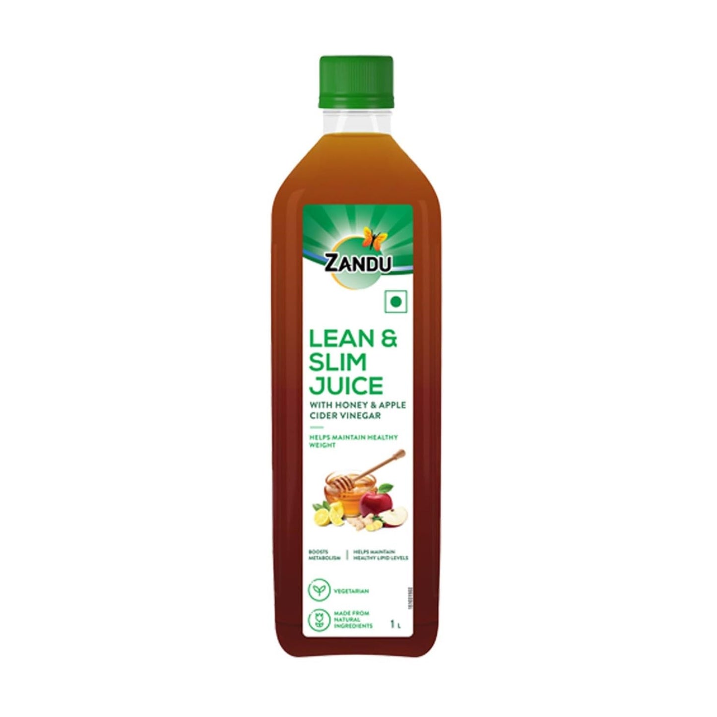Zandu Lean & Slim Juice 1 Litre With Honey & Apple Cider Vinegar, Helps Maintain Healthy Weight & Boosts Metabolism|100% Ayurvedic And Natural