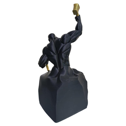 Aura 3D Bold Muscular Figure Abstract Statue for Home Decor showpiece Figurine Sculpture for Home Decoration Items for Living Room Office Desktop Bookshelf Black with Gold Art Gift