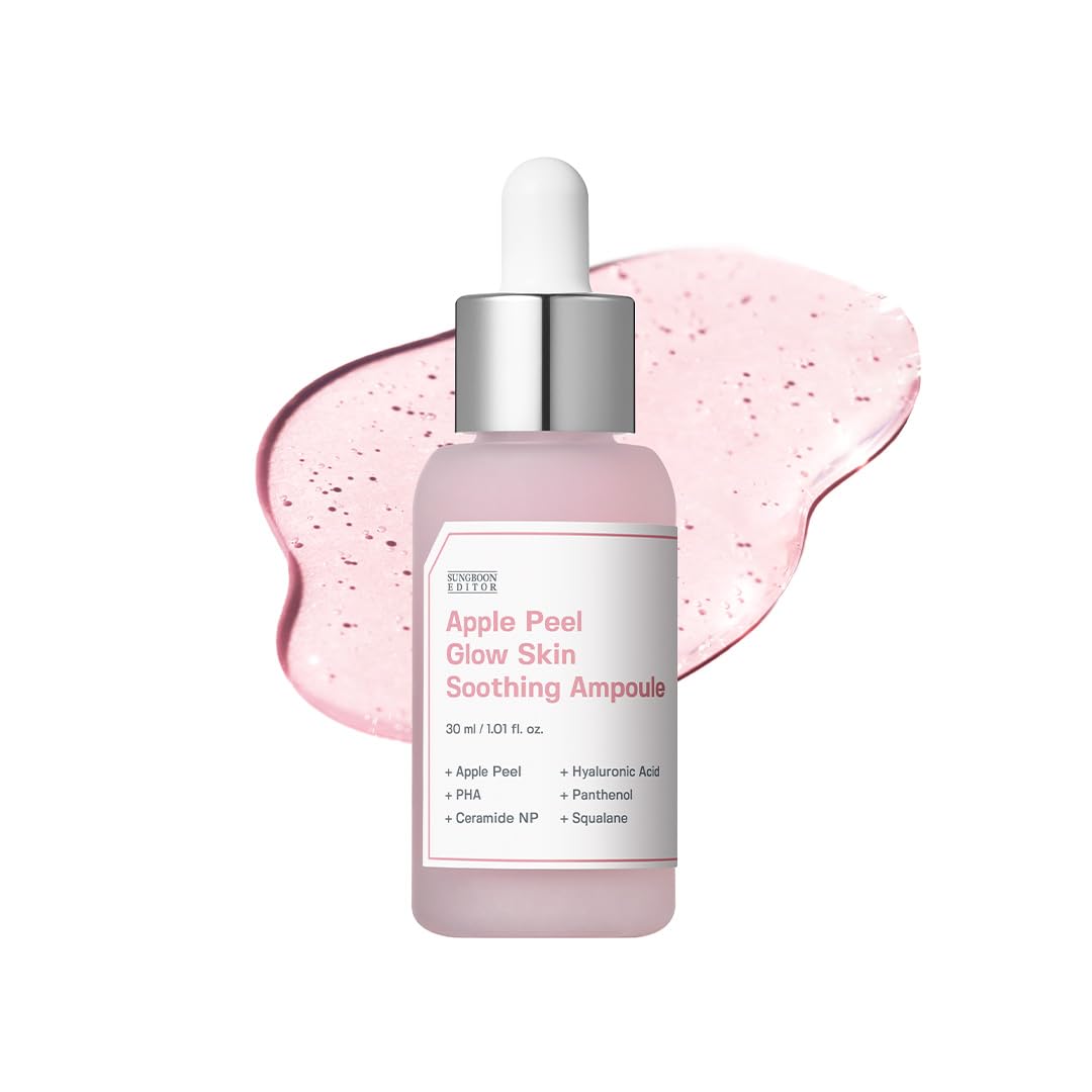 SUNGBOON EDITOR Apple Peel Glow Skin Soothing Ampoule 30ml | Niacinamide, Apple Peel Extract & PHA Serum | Hydrating, Brightening & Gentle Exfoliating Face Serum | Pore Care, Texture Refining & Barrier Support for Glowing Skin