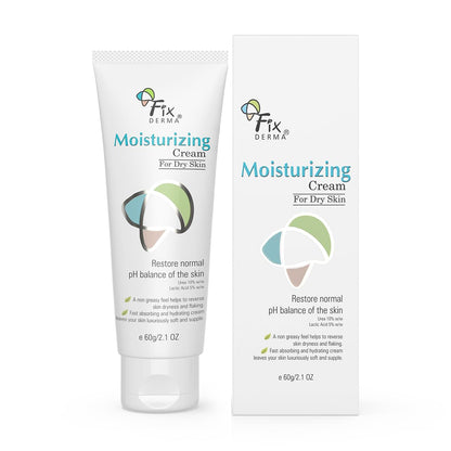 Fixderma Moisturizing cream, Daily Moisturizer for Dry & chapped skin, Provides Hydration and Moisturization, Non-Comedogenic & Non-Greasy formulation, 60g