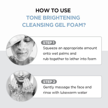 SKIN1004 Centella Tone Brightening Cleansing Gel Foam | Moisturizing & Gentle Exfoliating Cleanser with Niacinamide for Sensitive Skin, 125ml