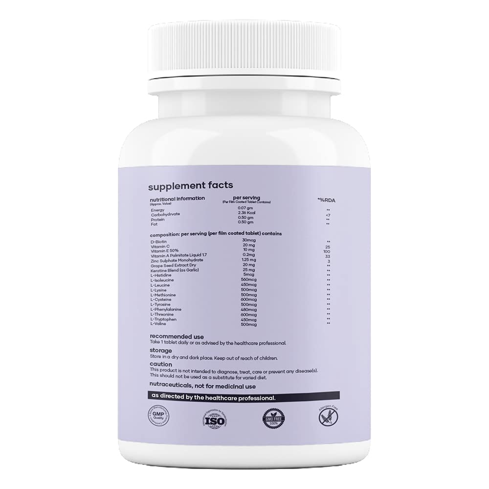 saturn by ghc Biotin Hair Gummies | Stronger Hair & Nails | Hair Gummies for Women| Vitamin B7, 60 Tablets