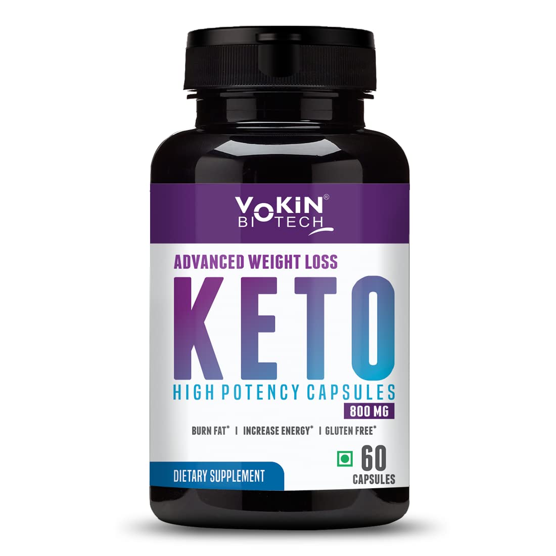 Vokin Bi-Tech Keto supplement bottle on a white background