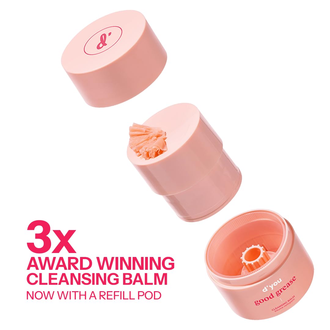 d’you Good Grease Refill | Buttery Cleansing Balm 50 ml Cleanses Makeup, SPF & Grime – Balm-to-Oil Deep Cleanser, Refillable Jar, Vegan & Gentle on Barrier