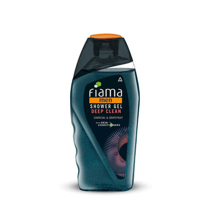 Fiama Men Body Wash Shower Gel Deep Clean, 250ml, Body Wash for Men with Skin Conditioners and Goodness of Charcoal & Grapefruit for Bright and Fresh Skin