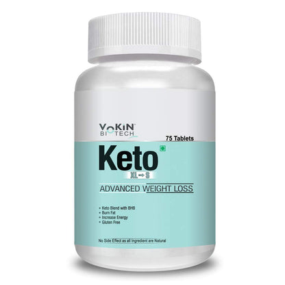 Vakin Bi-Tech Keto Advanced Weight Loss supplement bottle on a white background