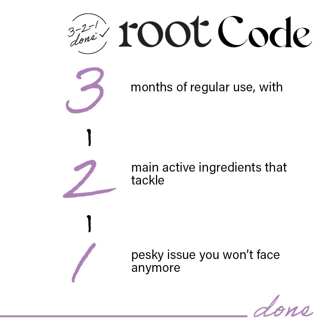 Advertisement for 'Root Code' with text about product benefits on a white background.