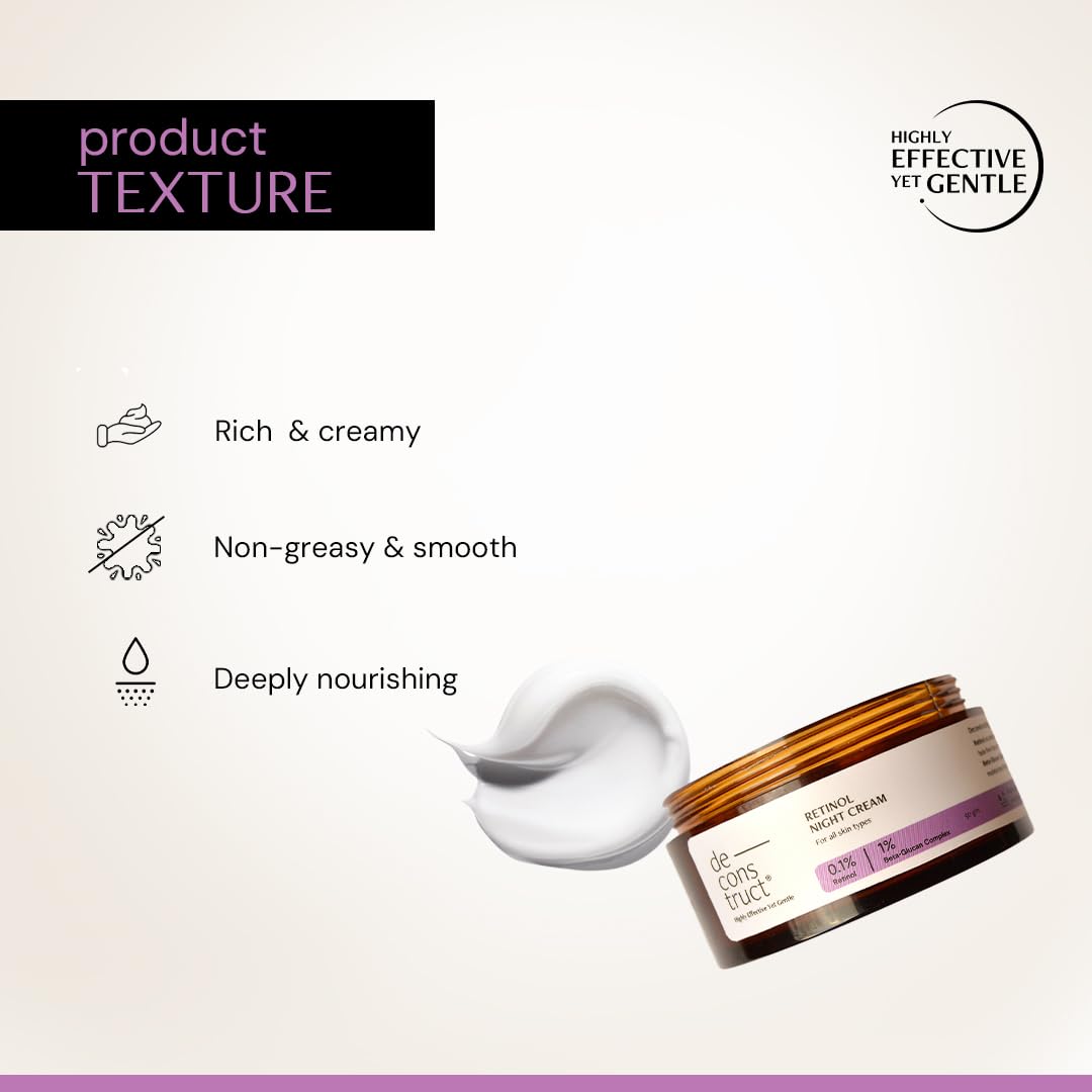 Cosmetic cream jar with texture description on a light background