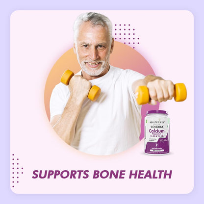 Zephivo HealthyHey Nutrition Vegan Calcium with Magnesium, Vitamin D3 & Vitamin K2- Mk7 - BoneMax - Bone Health Complex - 60 Vegetable Capsules
