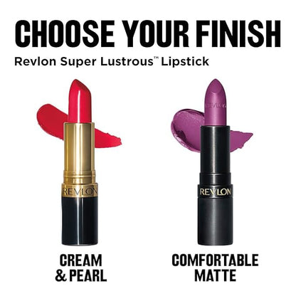 REVLON Super Lustrous Luscious Matte Lipstick, 80% Conditioning Ingredients, intance color, Waterproof, Long-Lasting, 100% Vegan Lipstick, Pick Me Up (003), 4.25 gm