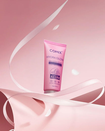 Commix Hydra Glow Moisturizer | Lightweight Collagen Boost Cream for Glowing & Hydrated Skin | Non-Sticky, Refreshing Daily Moisturizer | Strengthens & Plumps Skin | Suitable For All Skin Types | 50gm