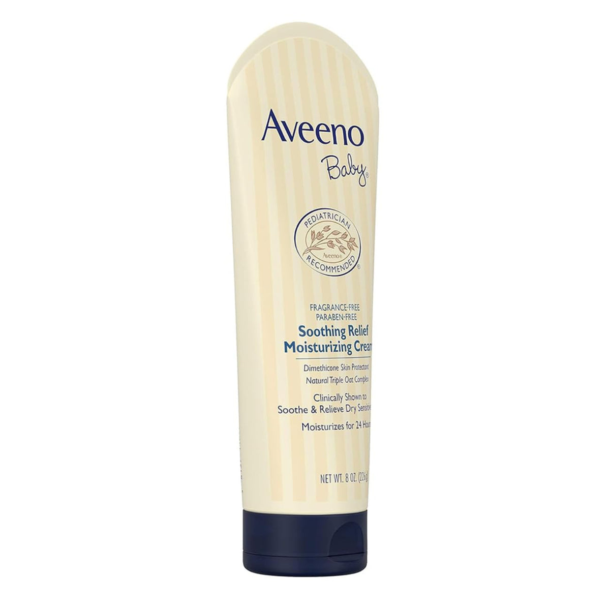 Aveeno Baby Soothing Relief Moisture Cream 227g|24-Hour Protection for Dry,Itchy or Sensitive Skin|Natural oat extract|Fragrance-free,paraben-free,Hypoallergenic|US #1 Pediatrician recommended