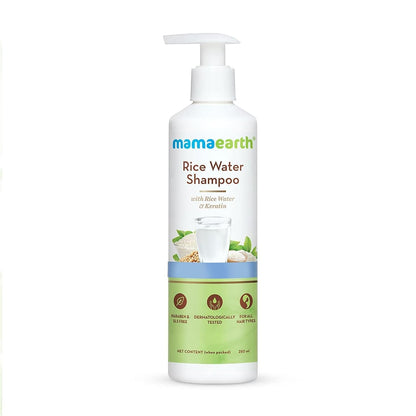 Mamaearth Rice Water Shampoo with Rice Water & Keratin For Damage Repair - 250 ml | Reduces Split Ends | Prevents Breakage