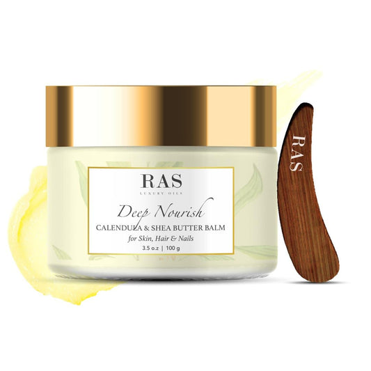 RAS Deep Nourish Butter Balm | Moisturizer for Face, Hair & Nails | Face Cream For Dry Skin, Lips,Scalp | Calendula & Hibiscus | Vegan & Cruelty Free for Men & Women