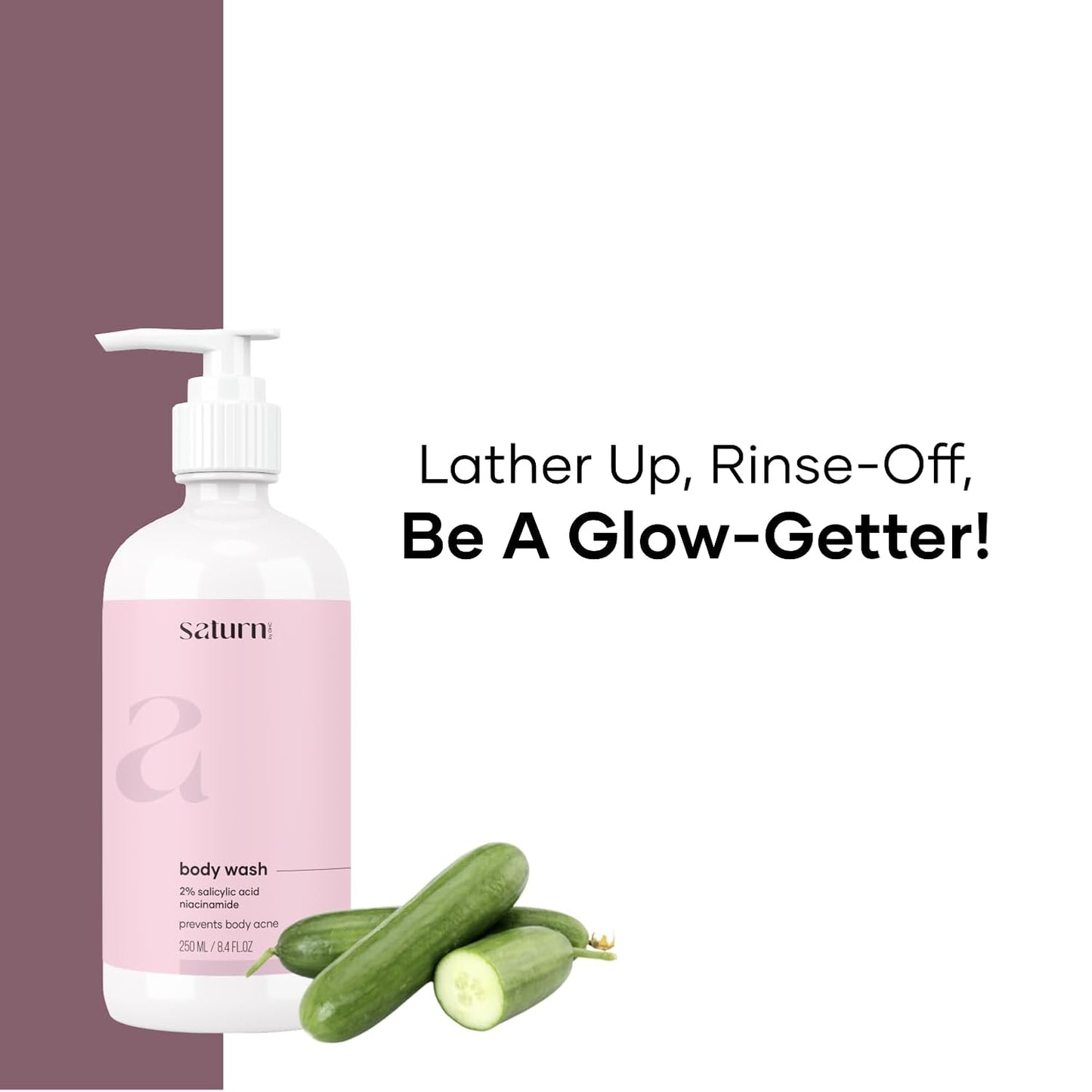 Saturn by GHC 2% Salicylic Acid Body Wash for Women With Niacinamide, Glycerin & Cucumber Extract, Gently Exfoliates & Deeply Nourishes, SLS-Free, Paraben-Free | 250 ml