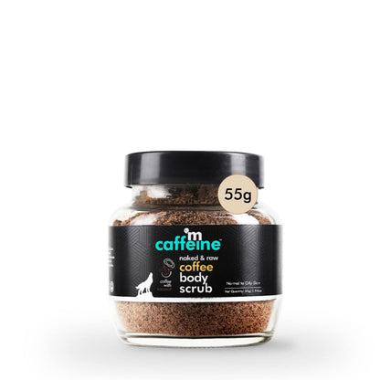 mCaffeine Exfoliating Coffee Body Scrub for Soft-Smooth Skin & Tan Removal | For Women & Men | De-Tan Bathing Scrub with Coconut Oil | Removes Dirt & Dead Skin from Neck, Knees, Elbows & Arms | All Skin Types - 55gm
