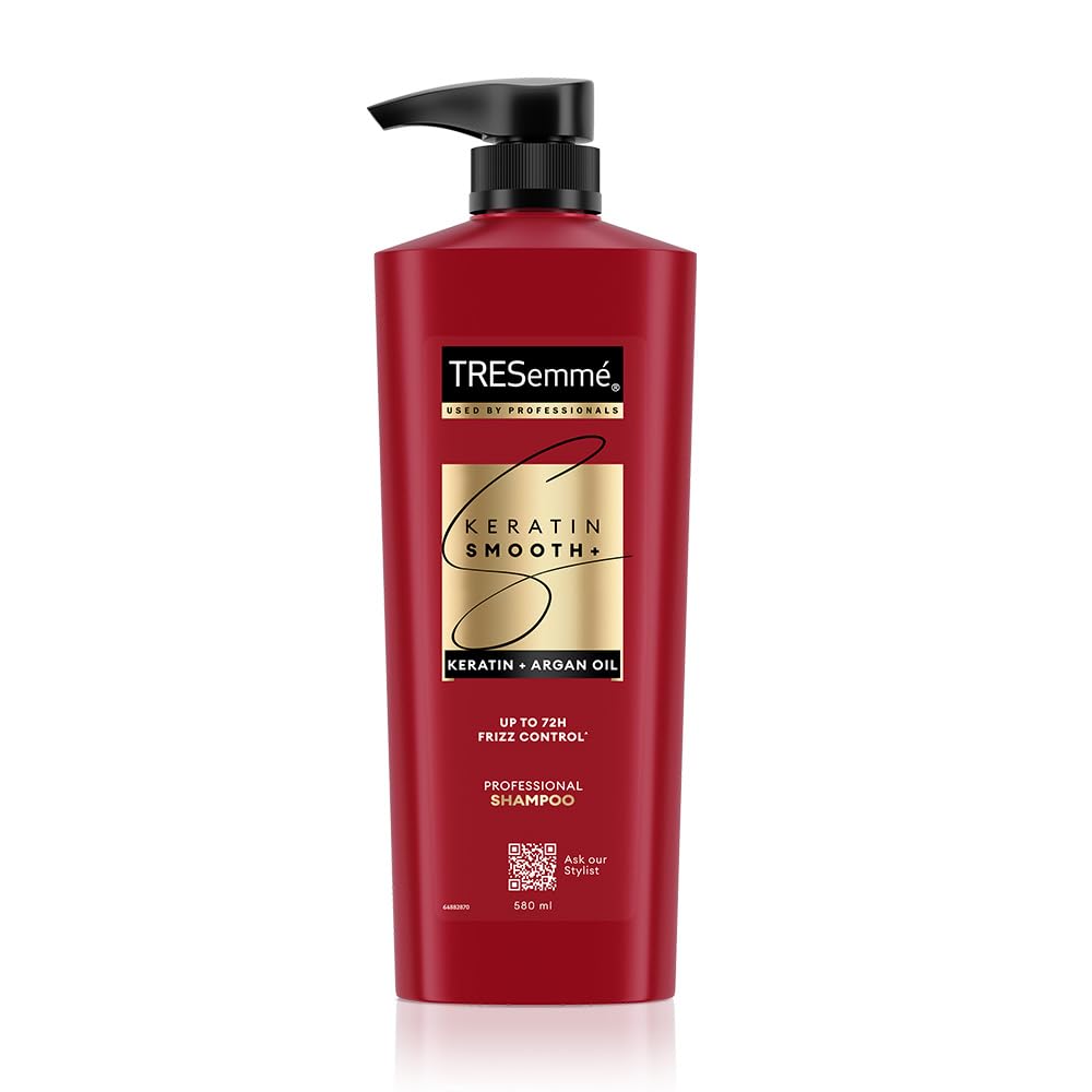 TRESemme Keratin Smooth+ Shampoo With Keratin Protein and Argan Oil | Salon-Like Smooth Hair | Up To 72H Frizz Control