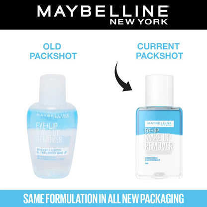 Maybelline New York Biphase Eye + Lip Makeup Remover, 2X More Effective and Fragrance Free Easy to Use Makeup Remover, Water-proof Make-up Remover With Addition of Pro-Vitamin B5 | 40 ml