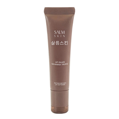 Salm Skin Lip Glaze Savanna Truffle (10gm) | Repairs Dry & Chapped Lips | Peptide Infused Lip Softener | Brown tint with Sheen | Korean Lip Balm