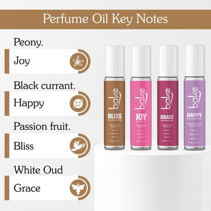 BAKE Bliss Attar Oil Concentrated Perfume Oil Roll on Fragrance| 24 Hours Stay & Alcohol Free | Unisex,Passion Fruit | 10ml