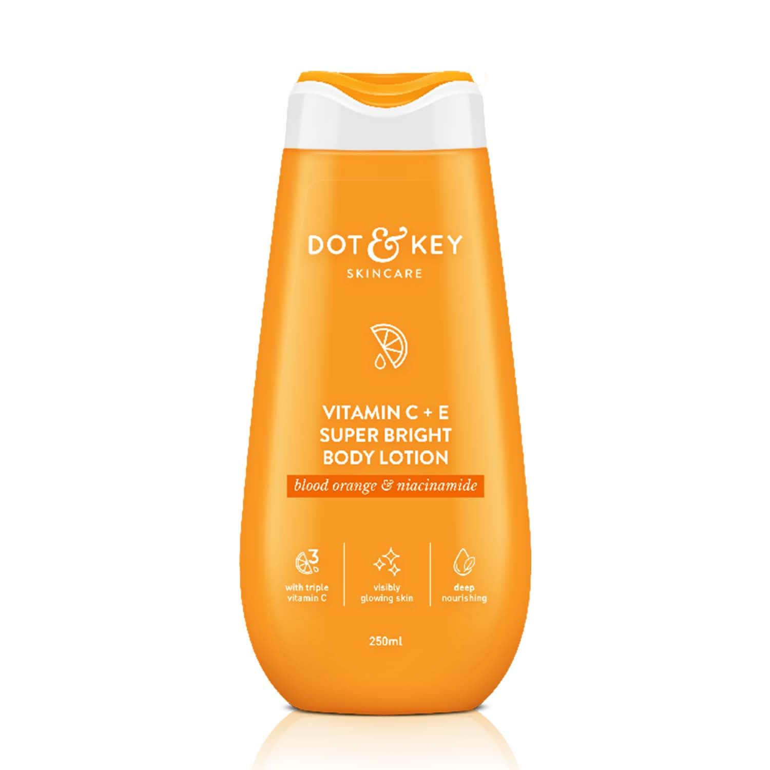 Zephivo Dot & Key Vitamin C + E Super Bright Body Lotion for Deep Nourishing & Visibly Glowing Skin | Reduces Dark Spots & Tanning |With Triple Vitamin C & Niacinamide | For Women & Men | 250ml

