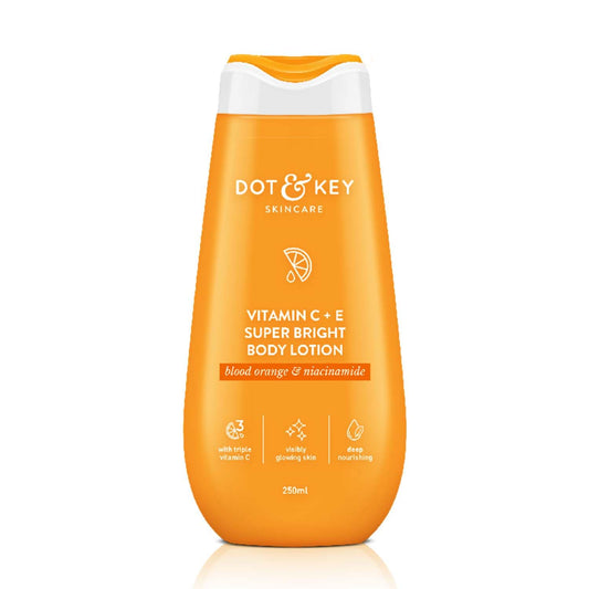 Zephivo Dot & Key Vitamin C + E Super Bright Body Lotion for Deep Nourishing & Visibly Glowing Skin | Reduces Dark Spots & Tanning |With Triple Vitamin C & Niacinamide | For Women & Men | 250ml
