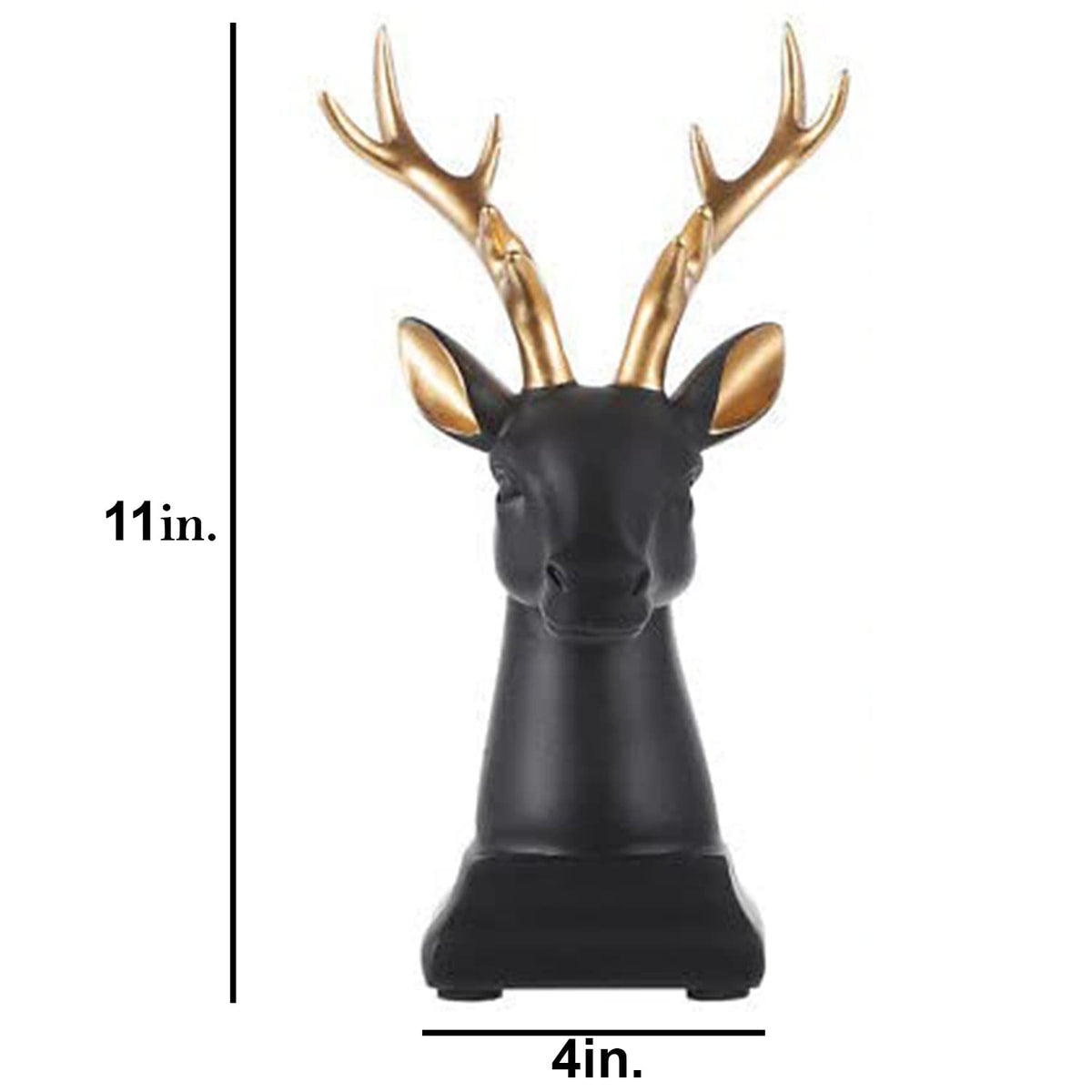 Deer Showpiece Figurines for Home Decor Living Room Decoration Modern Animal Figurines for Home Decor (11'', Black, Resin)