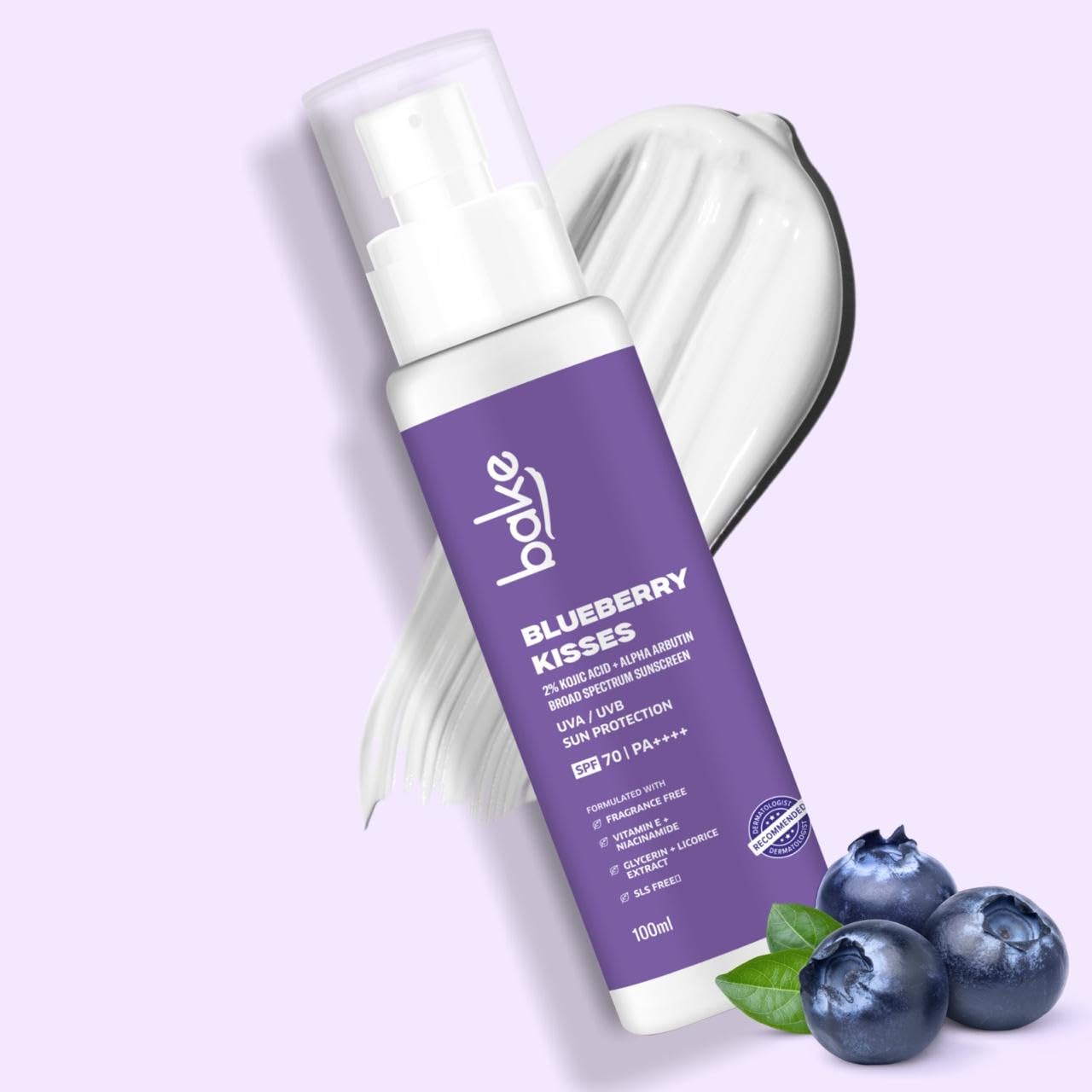 BAKE 100% Mineral Water Resistant Sunscreen SPF 70 PA+++ with 2% Kojic Acid, Alpha Arbutin & Niacinamide for Pigmentation, Dark Spots & Tan Removal | Broad Spectrum Sunscreen | Anti-Pigmentation, No Whitecast & Lightweight | 100g
