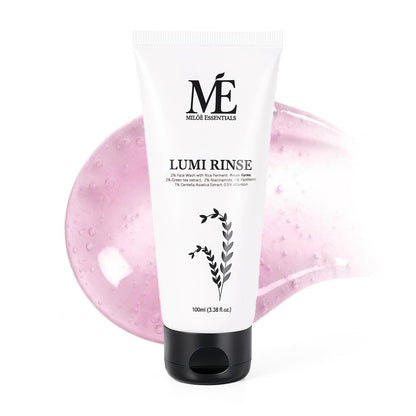 Miloé Lumi Rinse Face Wash 100ml | Korean Brightening Cleanser | Daily Care with Rice Ferment, Green Tea & Niacinamide | Sulfate-Free for Glowing, Even-Toned Skin | Non-Comedogenic | All Skin Type