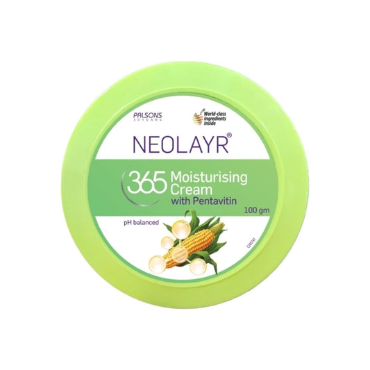 NEOLAYR 365 Daily Moisturising Cream I Deep Hydration with Pentavitin & Glycerin I Aloe Vera I pH Balanced, Dermatologist Approved I For Dry, Sensitive Skin I 100 GM