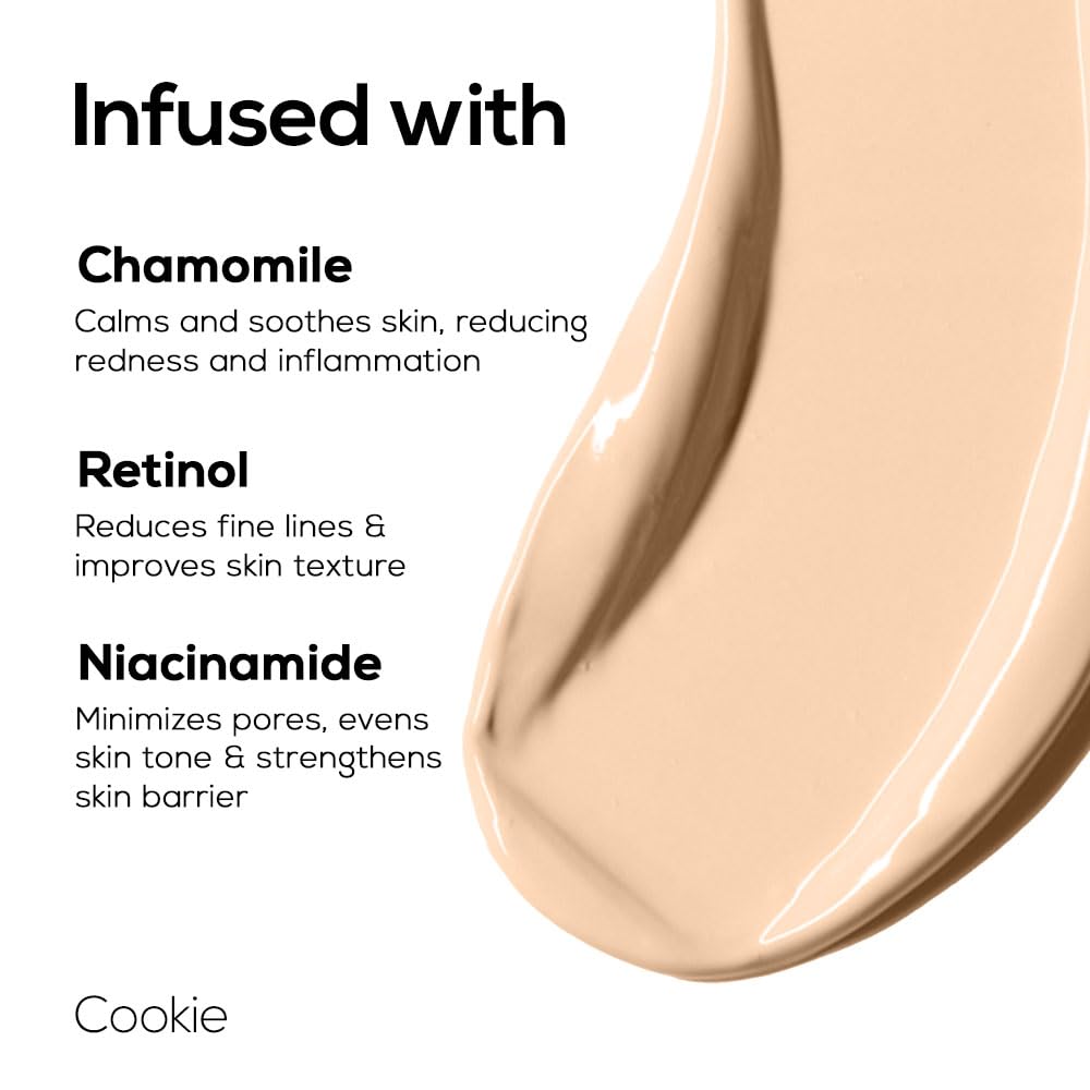 RENEE PRO Liquid Concealer - Cookie, Lightweight, Full Coverage, Long-Lasting, Buildable. Seamlessly Hides Blemishes & Dark Spots for Natural Finish. Infused with Vitamin A & Niacinamide 14ml