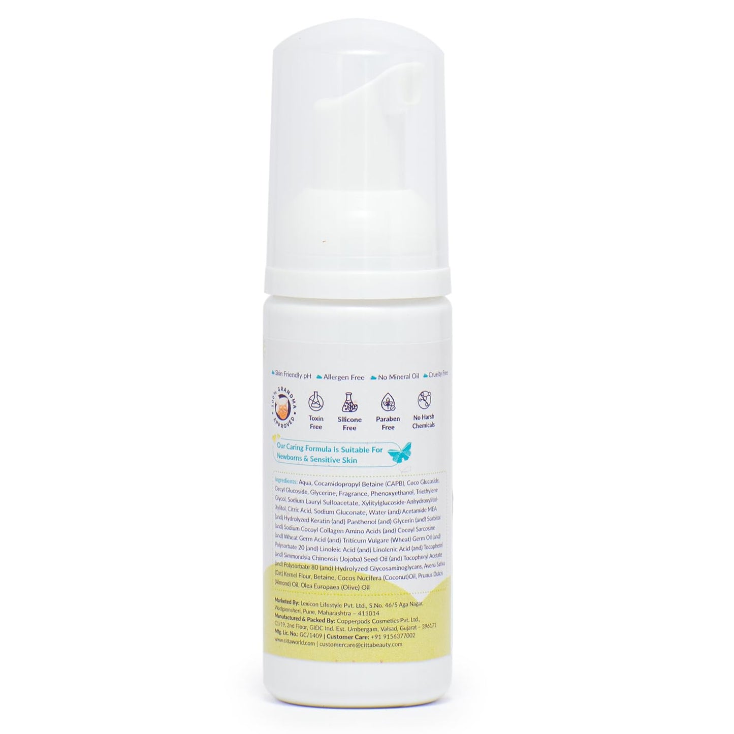 CITTA Gentle Foaming Baby Shampoo | Tear-Free & Dermatologist Approved | Prevents Cradle Cap | Natural Care with Coconut, Olive & Oats | Safe for Newborns & Kids (0-10 Years) | Now in 50ml
