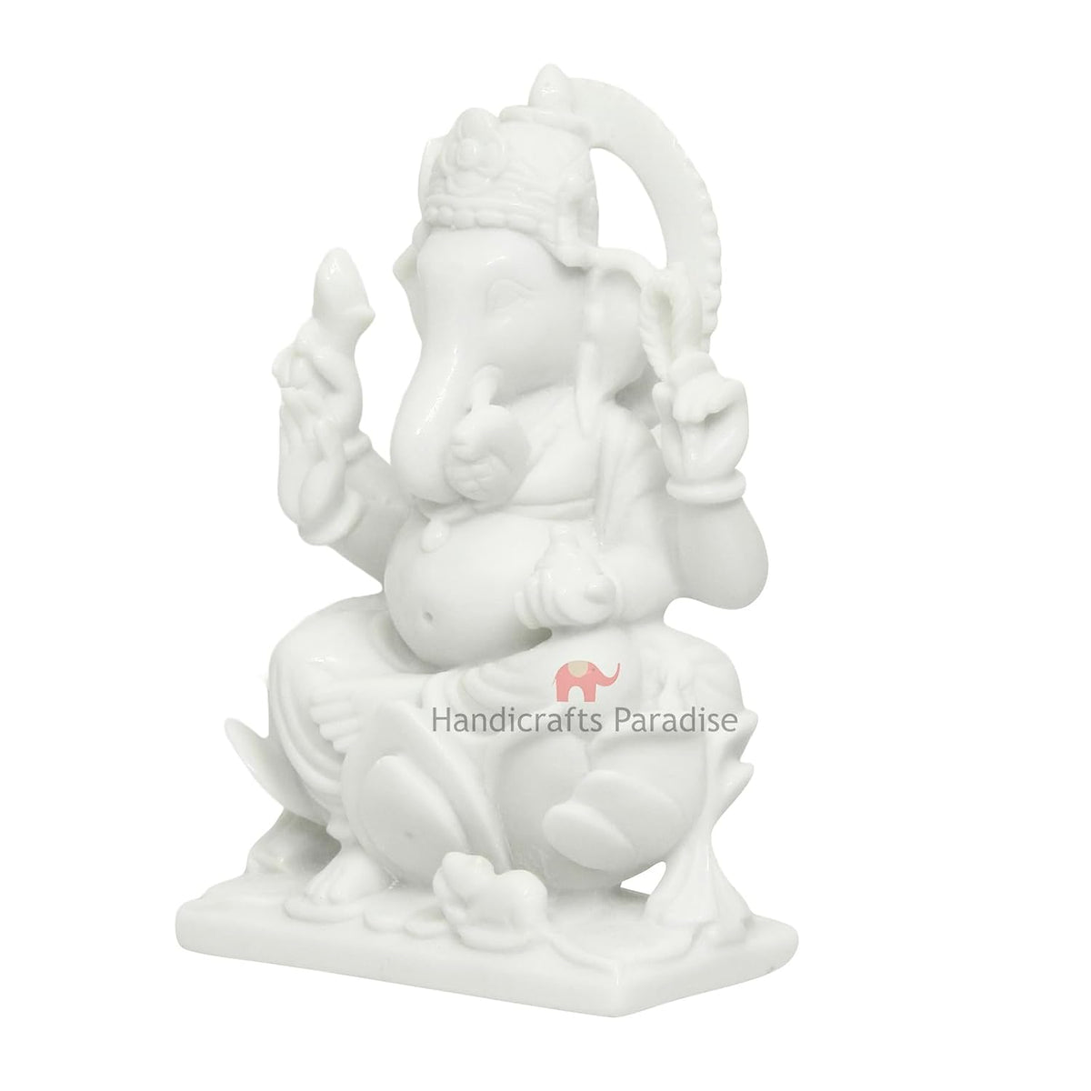 Paradise Sitting Ganesha for Puja Goodluck Blessings and Home Décor Showpiece - 6.25 inch