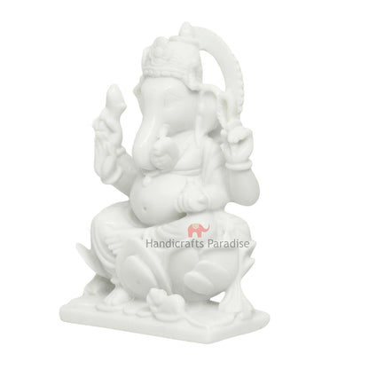 Paradise Sitting Ganesha for Puja Goodluck Blessings and Home Décor Showpiece - 6.25 inch