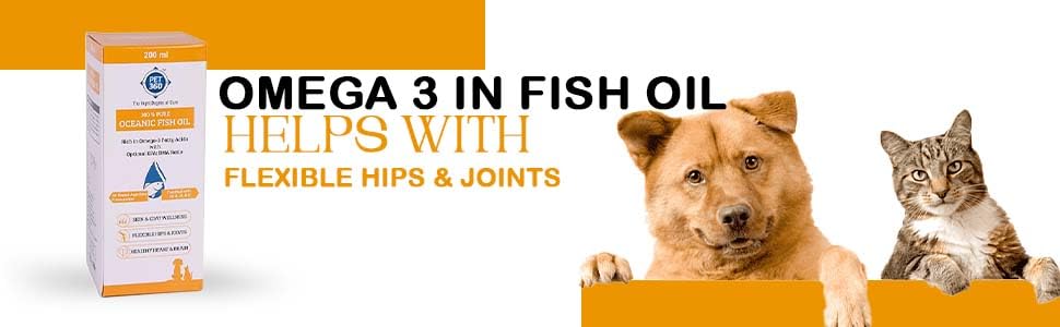 PET360 Oceanic Sardine Fish Oil for Dogs & Cats | Promotes Heart, Brain, Liver & Kidney Health | Reduced Hairfall, Shiny Coat | Omega 3, 6 & Vit. A, D, E| Nutritional Supplement for All Breeds- 200 ml