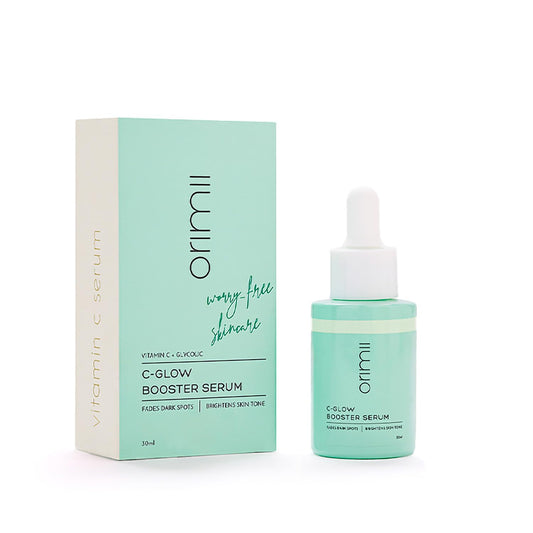 Orimii C-Glow Booster Serum - 3% Vitamin C - SPF 15 - Pregnancy-Safe Brightening & Hydrating Face Serum with Elderberry & Tahitian Gardenia for Even Skin Tone & Daily Sun Protection - Fragrance Free - 30ml