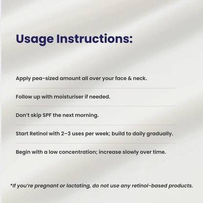 Usage instructions for a skincare product on a white background