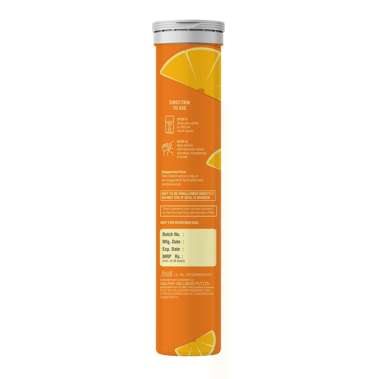 The Vitamin Factory Glutathione Tablets with Vitamin C, E & Hyaluronic Acid | 500mg L-Glutathione for Skin Glow, Hydration & Youthful Skin | Orange Flavor, 15 Tablets (Pack of 1)