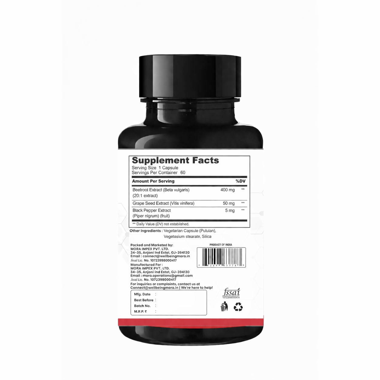 Supplement bottle with label showing 'Supplement Facts' on a white background
