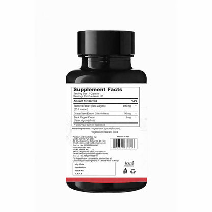 Supplement bottle with label showing 'Supplement Facts' on a white background