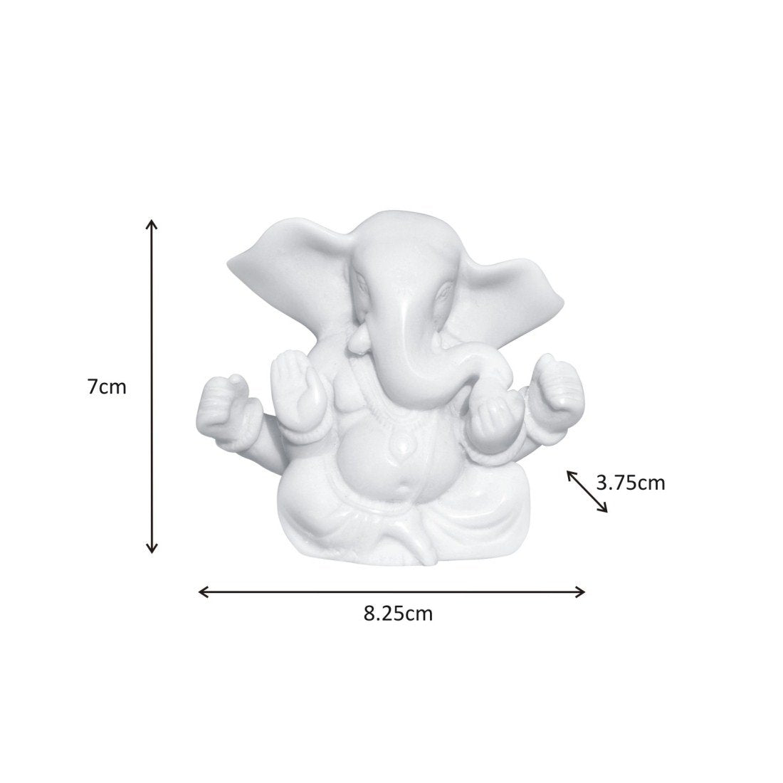 Paradise Handcrafted White Marble Lord Ganesha Idol, Natural Marble Ganesh Murti for Home Temple, Pooja Mandir, Office Desk, Home Décor & Auspicious Gift 2.75 Inch Height