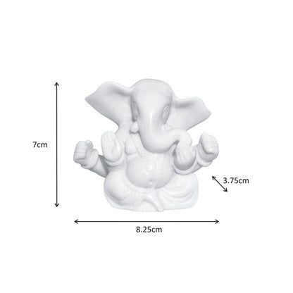 Paradise Handcrafted White Marble Lord Ganesha Idol, Natural Marble Ganesh Murti for Home Temple, Pooja Mandir, Office Desk, Home Décor & Auspicious Gift 2.75 Inch Height