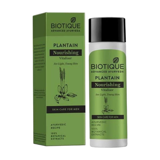 Biotique Plantain Nourishing product with packaging on a white background