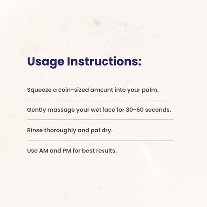 Usage instructions for a skincare product on a white background