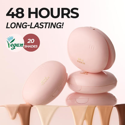 milktouch All-Day Skin Fit Milky Glow Cushion Foundation 24W Honey – Warm Beige Glow, Seamless Coverage Cushion Makeup | 15g