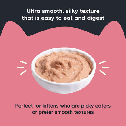 Meowsi by HUFT Chicken Mousse Kitten Wet Food - 70 gm | Nutritious Wet Cat Food for Kittens | Cat Food Gravy for Junior Kittens (2-12 Months) | Healthy & Tasty Meal