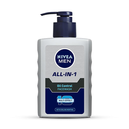 NIVEA MEN All in 1 Charcoal Face Wash | Natural Charcoal, Gluta, AHA & Vitamin C | Helps Reduce the Appearance of Tan | Removes Excess Oil and Minimizes Pores | For Bright Radiant Skin | 150g